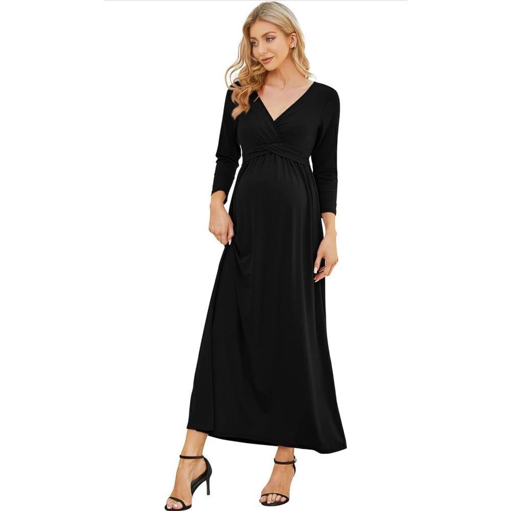 NEW Coolmee Maternity Dress V-Neck M 3/4 Sleeve M